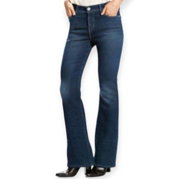 Levi's 512  Perfectly Slimming Bootcut Jeans Women's 8 Dark Wash Midrise Comfort - Picture 1 of 15